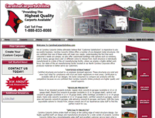 Tablet Screenshot of carolinacarportsonline.com